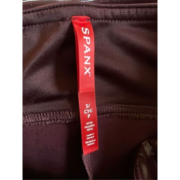 SPANX Faux Patent Leather Leggings in Ruby Size SP - Picture 9 of 12